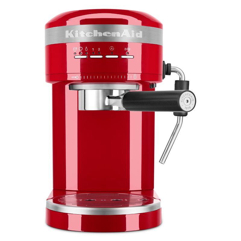 KitchenAid Semi-Automatic Espresso Machine - Empire Red: 15 Bars Pressure, 47oz Capacity, Dishwasher-Safe Parts