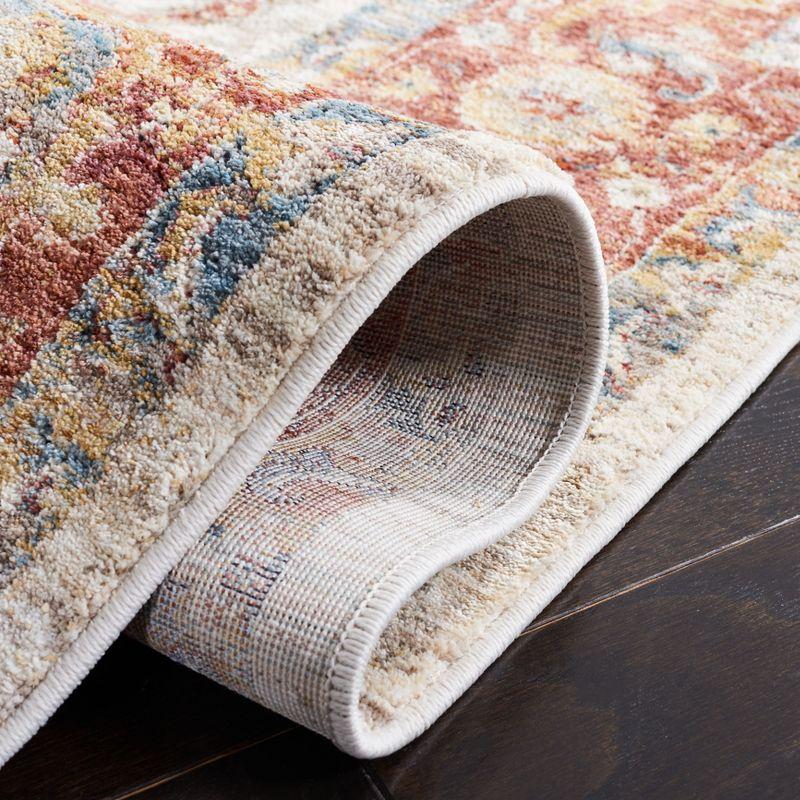 Valencia VAL566 Power Loomed Area Rug - Ivory/Rust - 6'4"x6'4"Square - Safavieh.