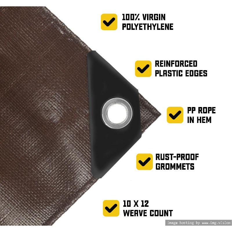 Core Tarps 5 Mil Heavy Duty Polyethylene Tarp, Waterproof, UV Resistant