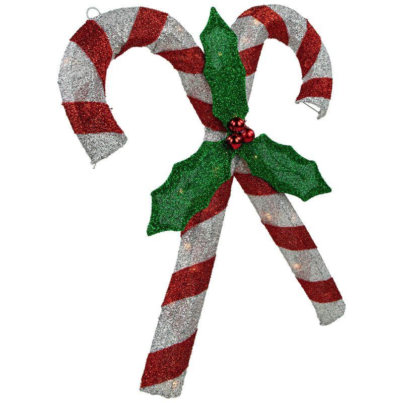 Northlight Double Candy Cane Lighted Outdoor Christmas Decoration - 26" - Clear Lights