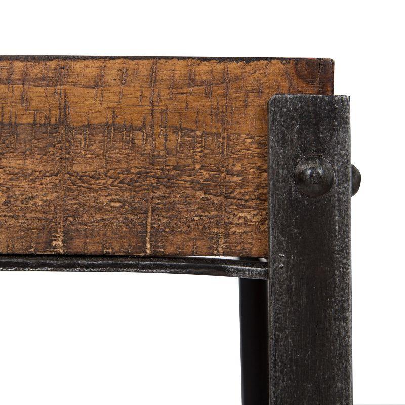 Kate and Laurel Marsh Square Wood Nesting Table, 2 Piece, Rustic Brown