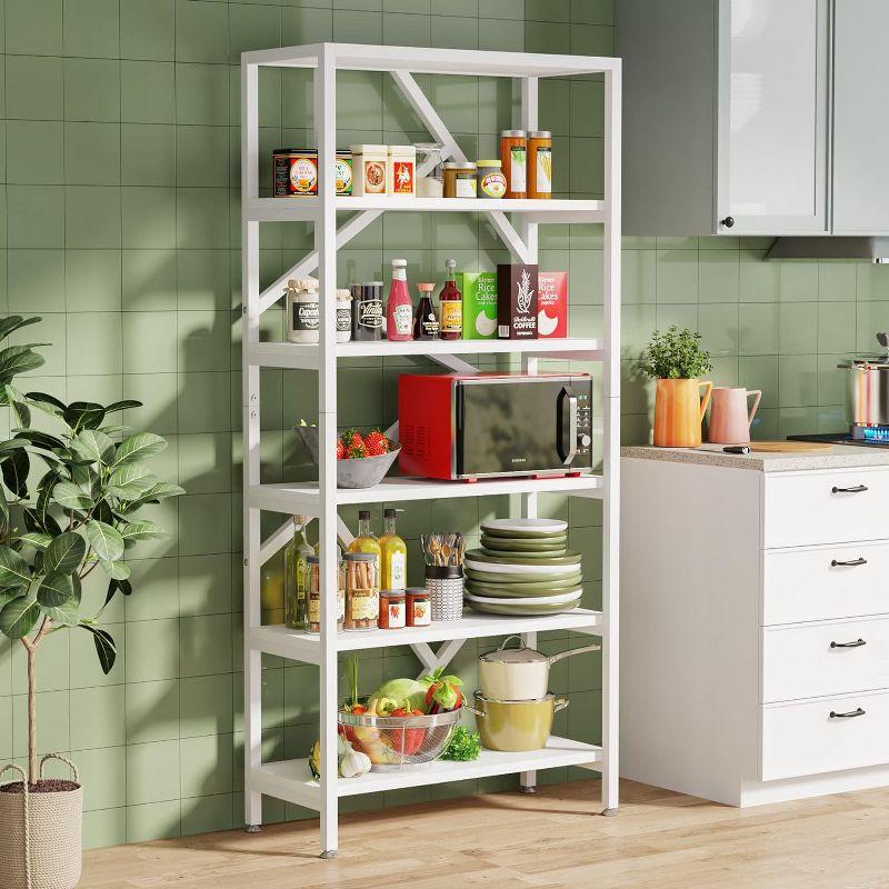 Hommoo 71" Bookshelf, Industrial Bookcase 6 Shelf Display Rack