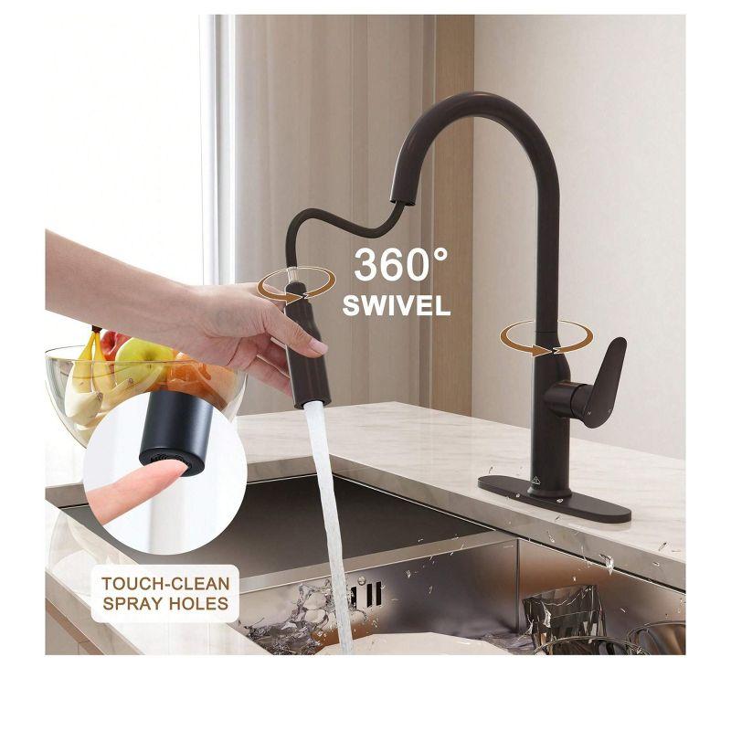 CASAINC Single-Handle Pull-Down Kitchen Faucet Single Hole Faucet