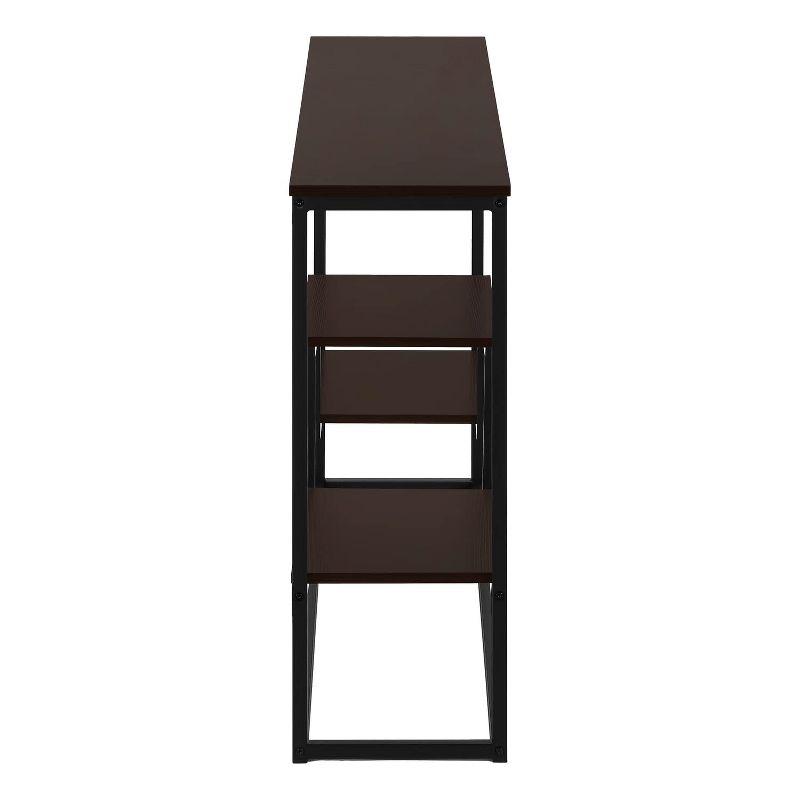 Monarch Specialties Accent Table Console Entryway Narrow Sofa Living Room Bedroom Brown Laminate Black Metal Contemporary Modern