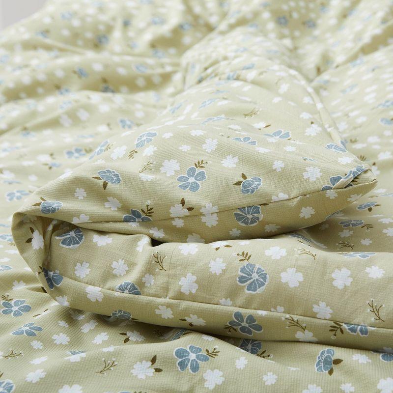 Peace Nest Floral Printed Comforter Set with Pillowcases, Bedding Set for All Season, Green, King