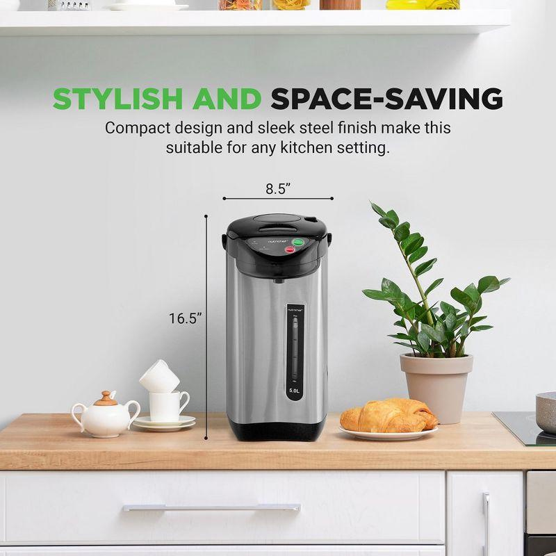 NutriChef 5 Qt Stainless Steel Electric Water Boiler & Warmer, PKWK63