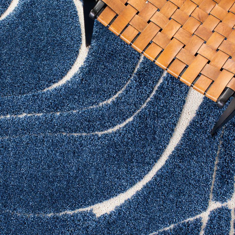 Florida Shag SG471 Power Loomed Indoor Area Rug - Navy/Ivory - 9'x12' - Safavieh