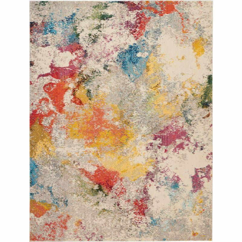 Nourison Celestial 9'X12' (9' x 12') Ivory/Multicolor Indoor Area Rug Colorful Contemporary Abstract by Nourison