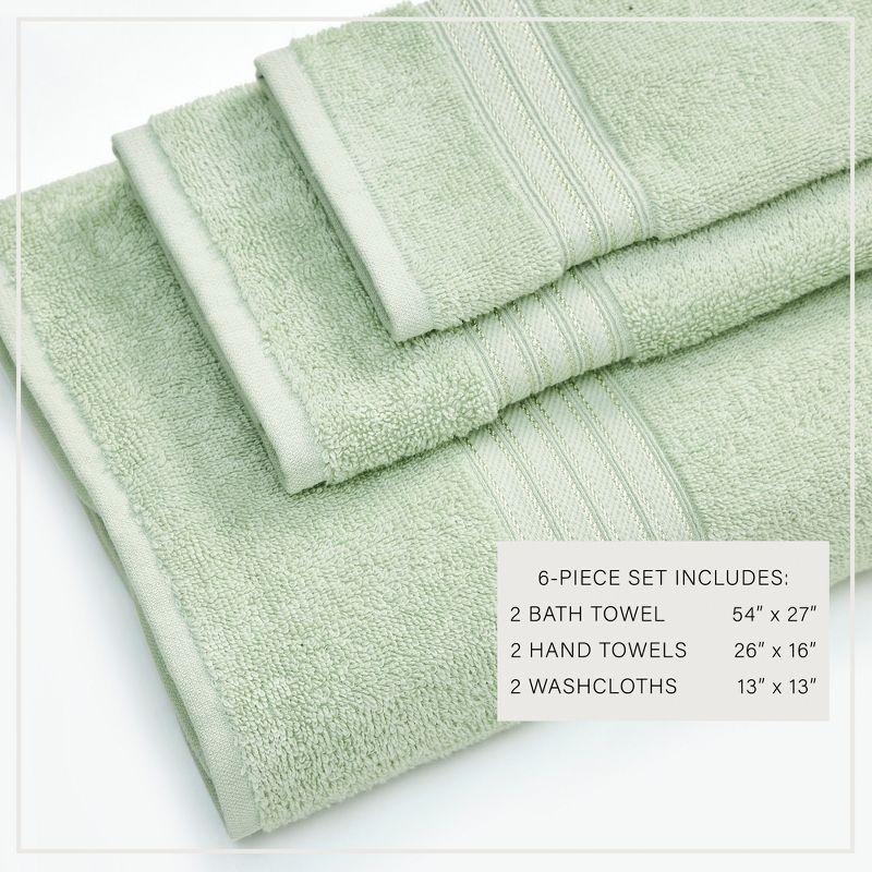 FreshFolds Super Soft 100% Ringspun Cotton Quick-Dry 6-Piece Towel Set