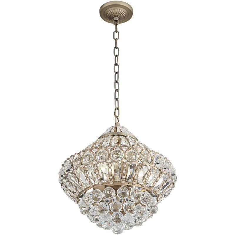 Vienna Full Spectrum Wallingford Antique Brass Chandelier 16" Wide French Crystal Glass 6-Light Fixture for Dining Room House Kitchen Island Entryway