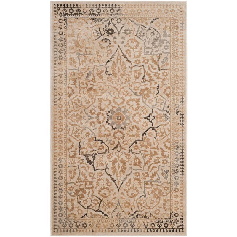 Vintage VTG175 Power Loomed Indoor Skid-Resistant Accent Rug - Creme - 3'3"x5'7" - Safavieh