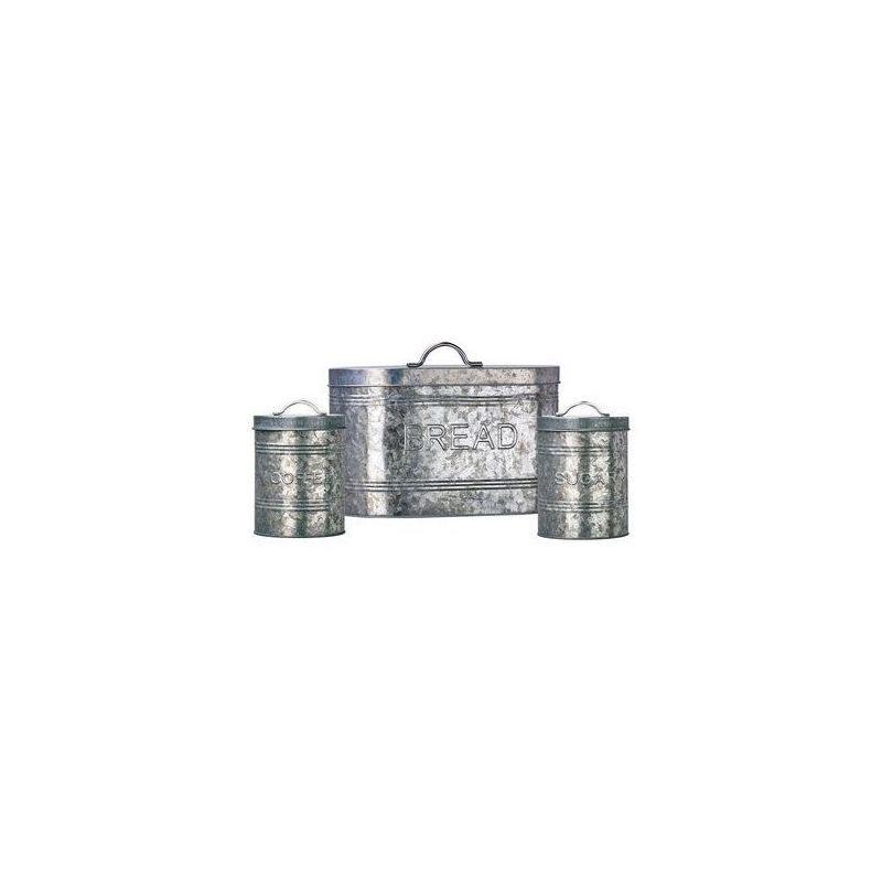 Amici Home Rustic Kitchen Collection Galvanized Metal Storage Canister, Food Safe, Sugar Relief, 76 Ounce