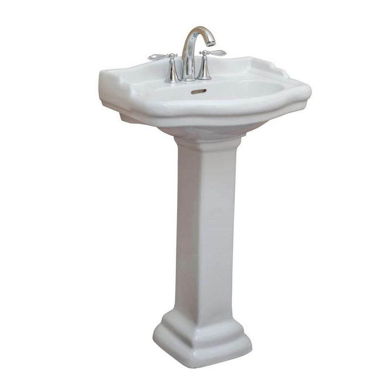 Roosevelt 27.5" Tall Vitreous China Oval Pedestal Bathroom Sink with Overflow