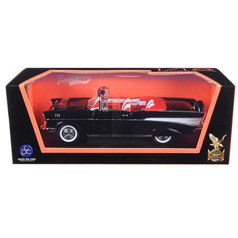 1957 Chevrolet Bel Air Convertible Black 1/18 Diecast Model Car by Road Signature