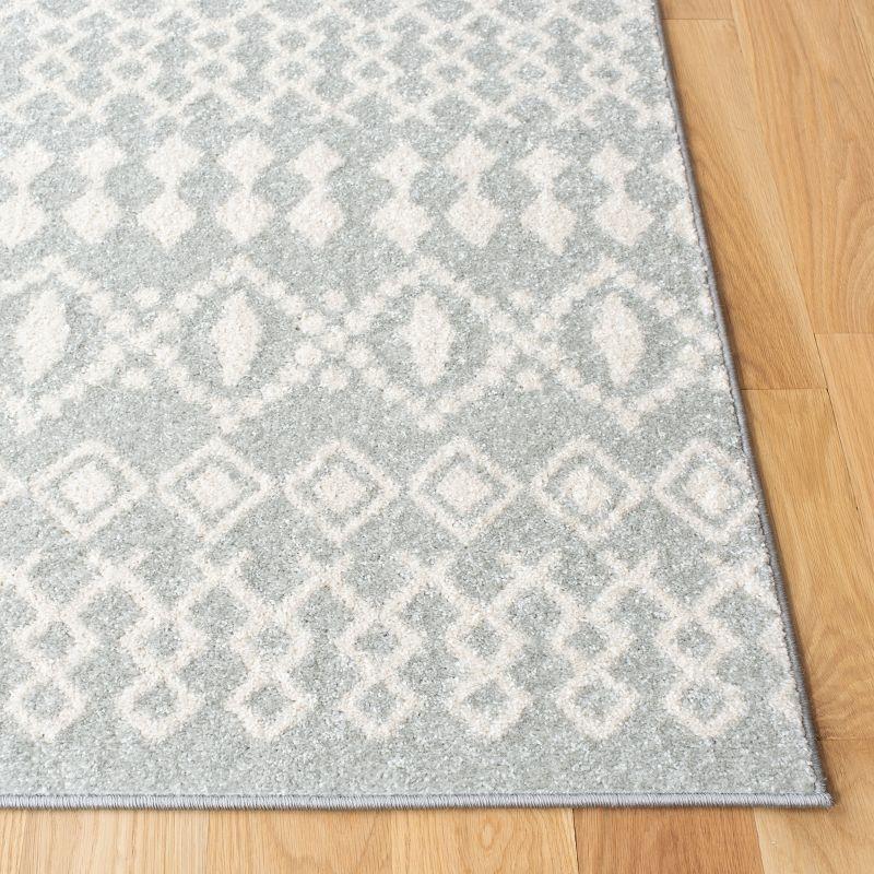 Boho-Chic Light Grey/Ivory Hand-Knotted Easy Care Area Rug