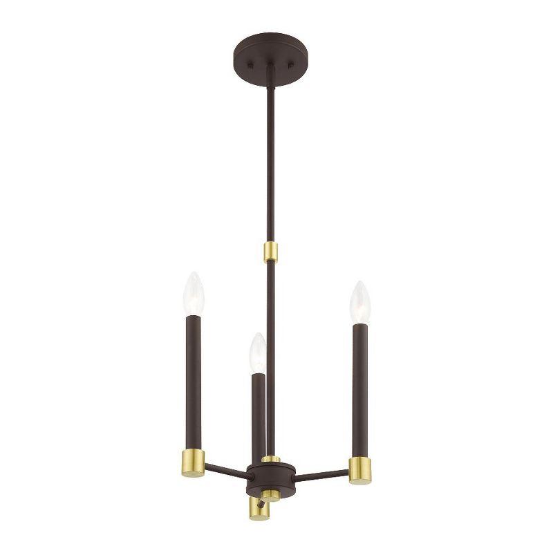 Livex Lighting Karlstad 3 - Light Chandelier in  Bronze/Satin Brass