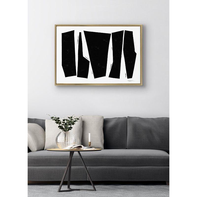 Kate and Laurel Sylvie Colliding Shapes Framed Canvas by Statement Goods