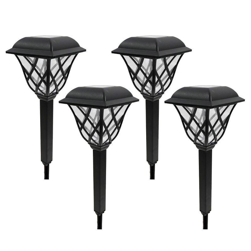 16"H Stainless Steel Solar LED Stakes (Set of 4)