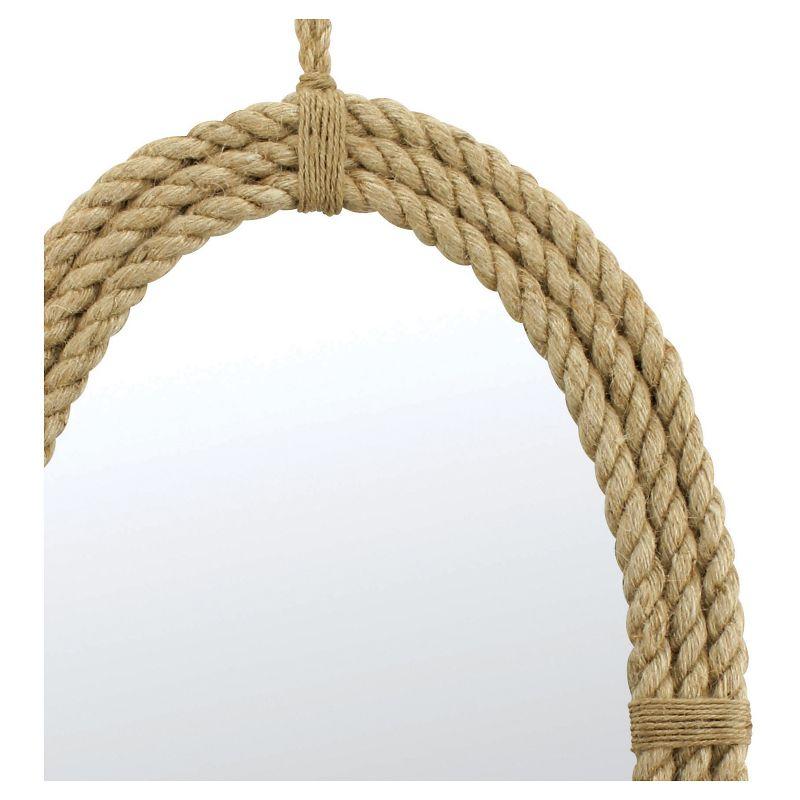 Decorative Rope Wall Mirror with Loop Hanger Tan - Stonebriar Collection