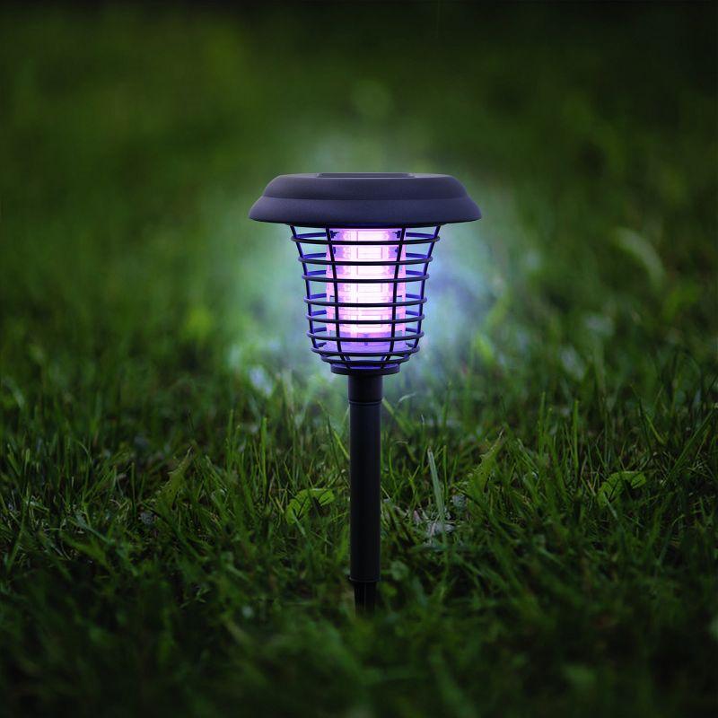 Nature Spring Solar Outdoor Bug Zapper Light for Mosquitos and Insects - Black