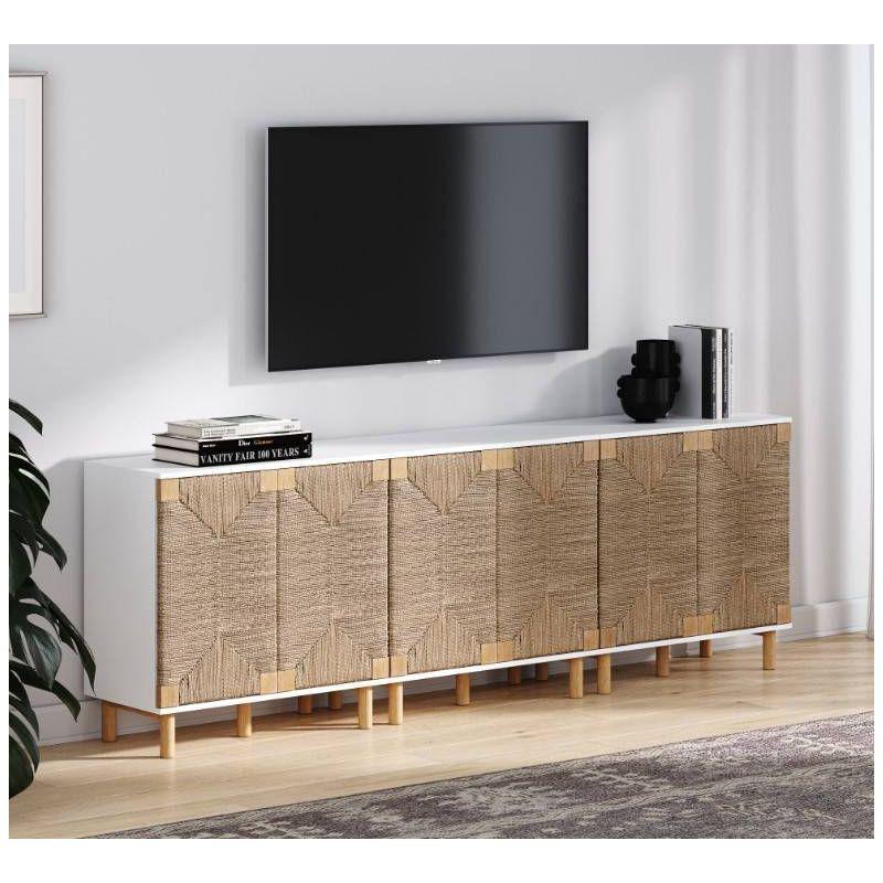 Shellie Solid Wood 2 - Door Accent Cabinet Set or TV Stand