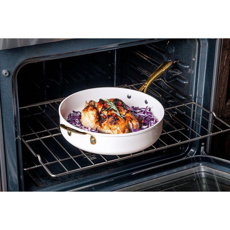 Gotham Steel Gotham Steel Naturals Cream Ultra Nonstick Ceramic 5.5 Qt Jumbo Cooker Pan with Lid