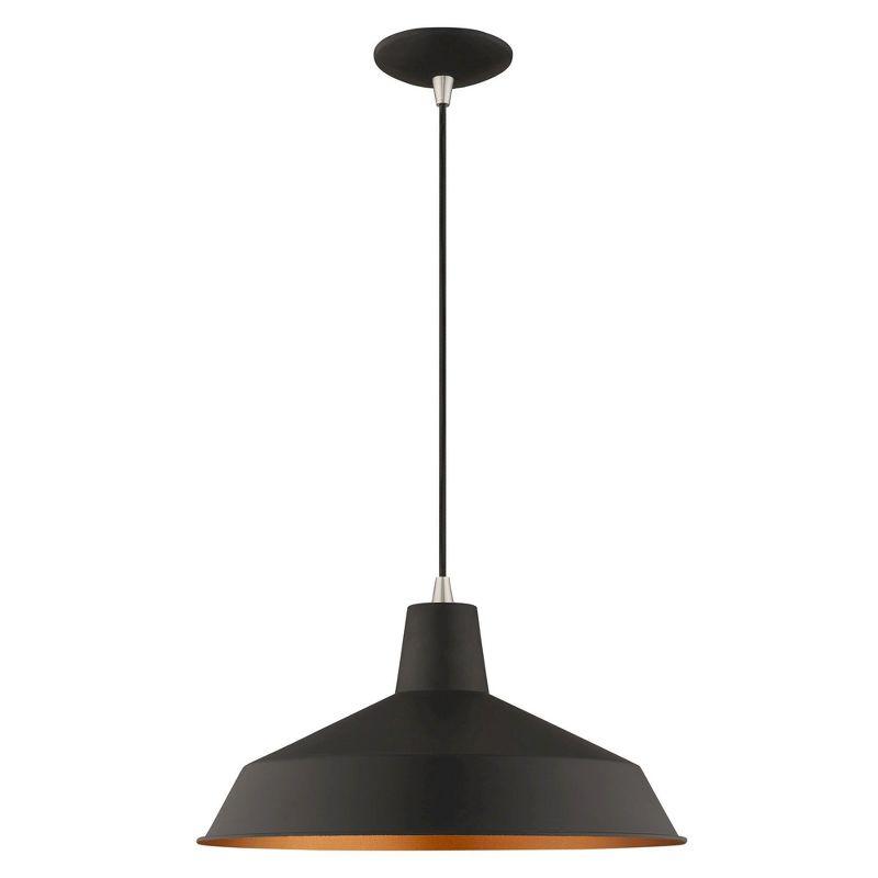 Livex Lighting Metal Shade 1 - Light Chandelier in  Black