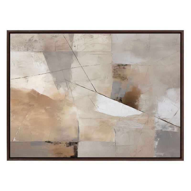 Kate & Laurel All Things Decor 31.5"x41.5" Sylvie Contemporary Neutral Textured Abstract Framed Canvas by The Creative Bunch Studio Brown