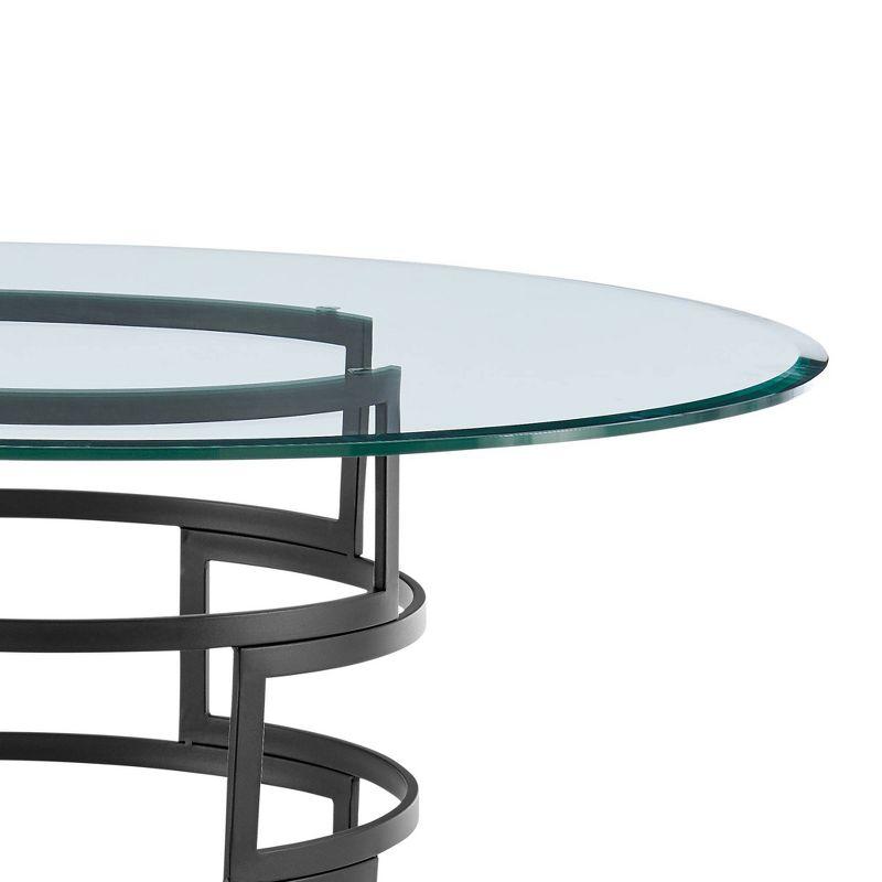 Armen Living Diaz Round Glass Dining Table