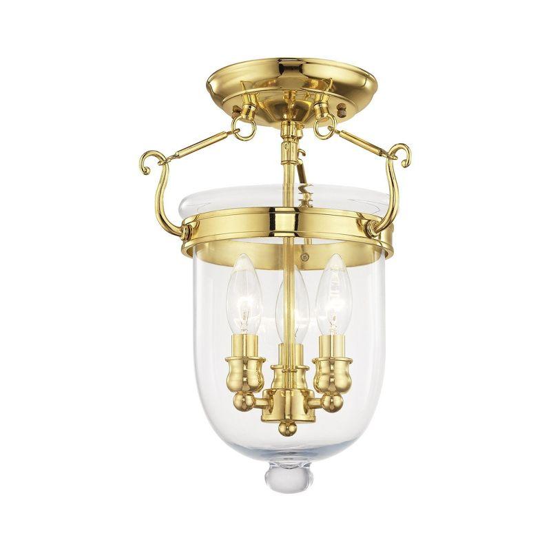 Livex Lighting Jefferson 3 - Light Flush Mount in  Polished Brass