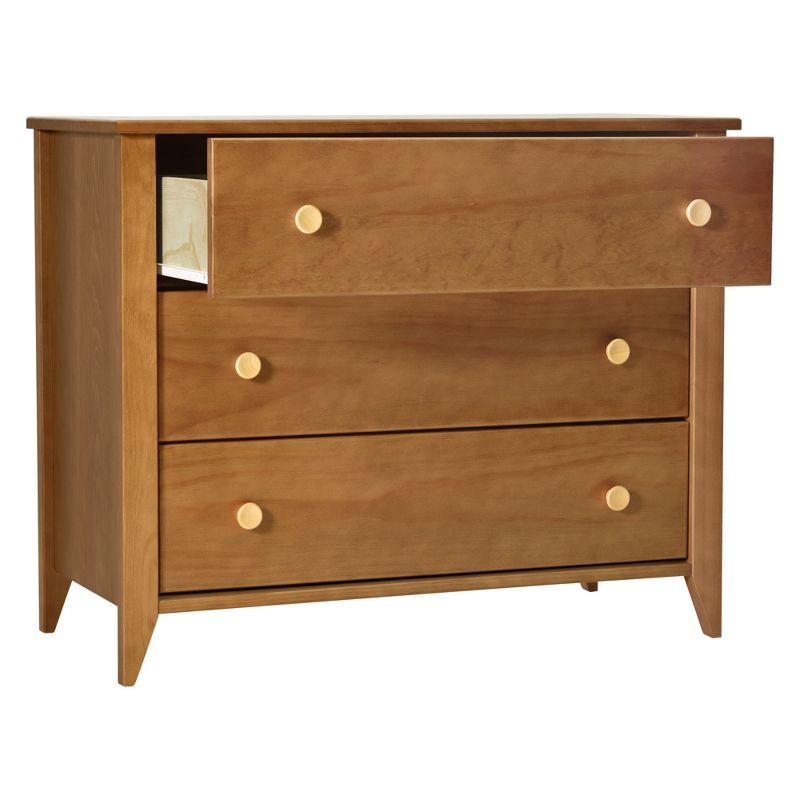 Sprout 3-Drawer Mid-Century Modern Changer Dresser in Chestnut/Natural