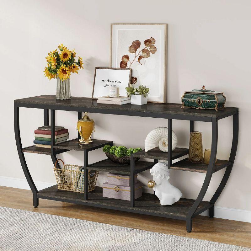 Hommoo 70.9 Inch Long Sofa Table with Shelves