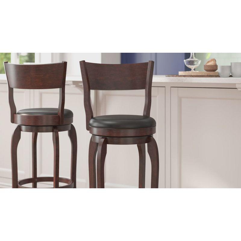 Enola Classic Wooden Dining Stool With Bowed Frame And Upholstered Seat