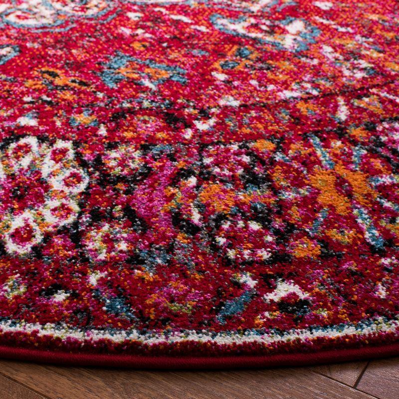 Vintage Hamadan VTH222 Power Loomed Indoor Accent Rug - Red/Multi - 3' Round - Safavieh