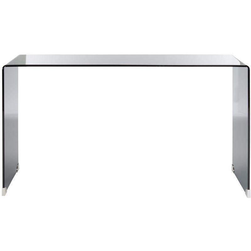 Huck Tempered Glass Console - Clear/Grey - Safavieh