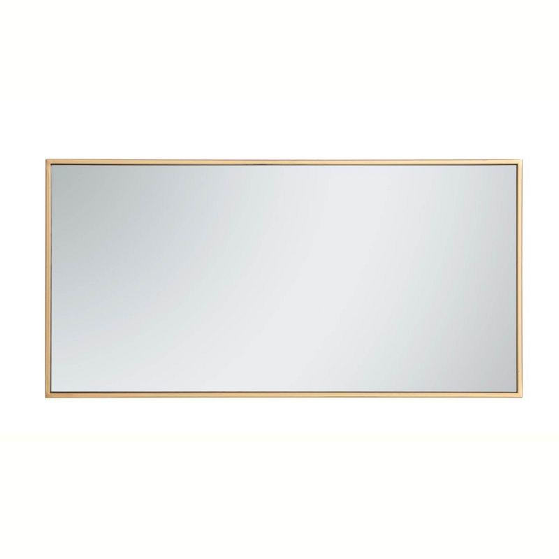 Elegant Lighting Metal frame rectangle mirror 18 inch in Brass