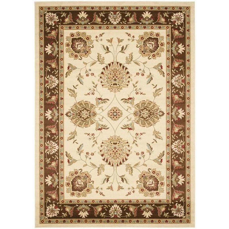 Lyndhurst LNH555 Power Loomed Area Rug - Ivory/Brown - 6'7"x9'6" - Safavieh