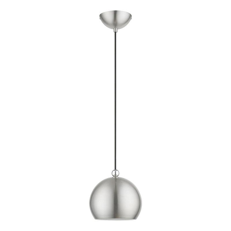 Livex Lighting Stockton 1 - Light Pendant in  Brushed Nickel/Polished Chrome