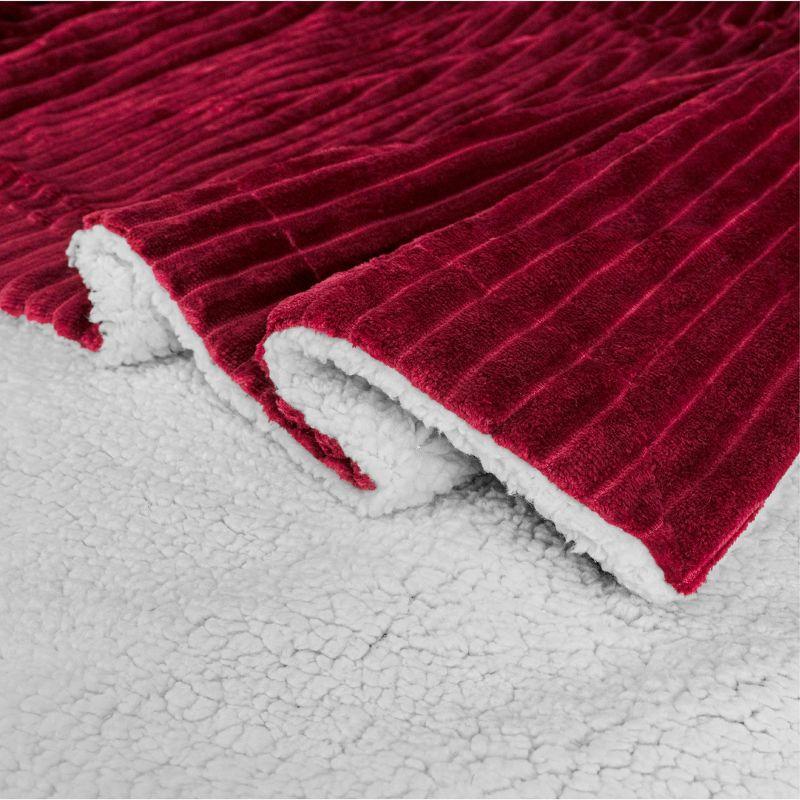 PAVILIA Soft Thick Fleece Flannel Ribbed Striped Throw Blanket, Luxury Fuzzy Plush Warm Cozy for Sofa Couch Bed