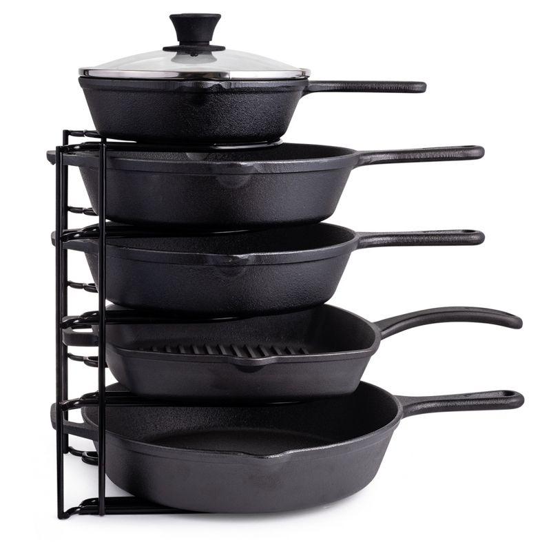 Cuisinel Heavy Duty Pan Organizer, 5 Tier Rack - Holds up to 50 LB - Holds Cast Iron Skillets, Griddles and Shallow Pots