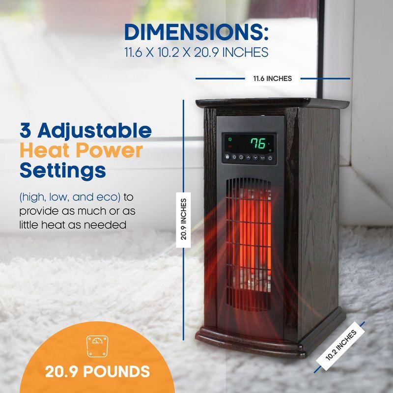 LifeSmart Black Infrared Quartz Electric Tower Space Heater