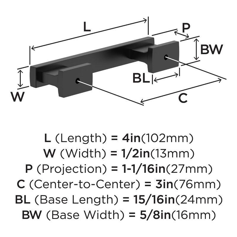 Matte Black 3" Modern Cabinet Pulls with Mounting Hardware