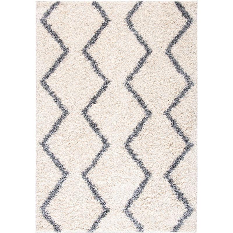 Venus Shag VNS680 Power Loomed Indoor Area Rug - Ivory/Grey - 9'x12' - Safavieh