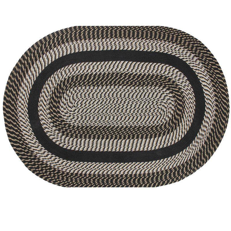 Newport Braid Collection 100% Polypropylene Stripe Pattern Reversible Indoor Utility Rug - Better Trends