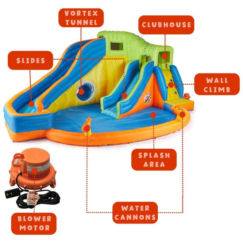Banzai Banzai Pipeline Twist Kids Inflatable Outdoor Water Pool Aqua Park and Slides