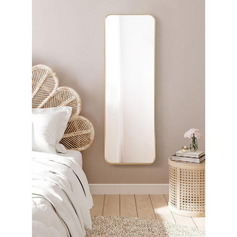 Kate and Laurel Zayda Radius Rectangle Framed Wall Mirror, 16x48, Gold