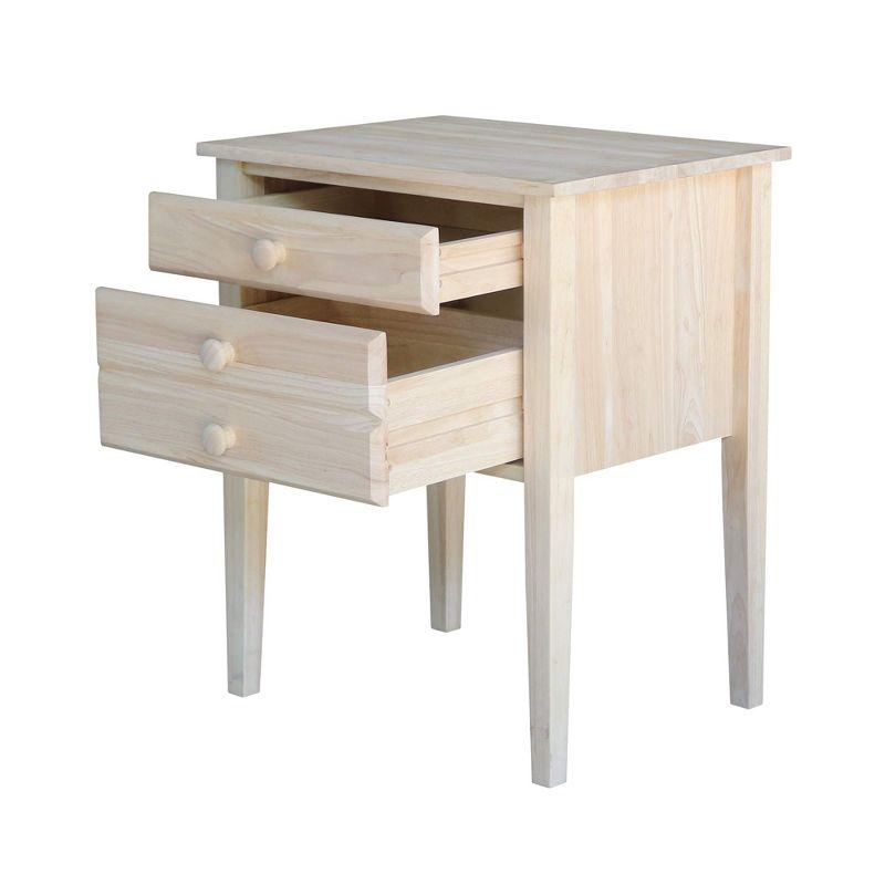 International Concepts Accent Table with Drawers Unfinished