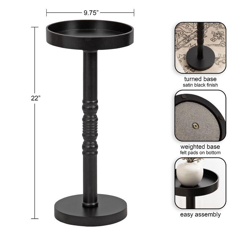 Kate and Laurel Bellport Pedestal End Table, 10x10x22, Black