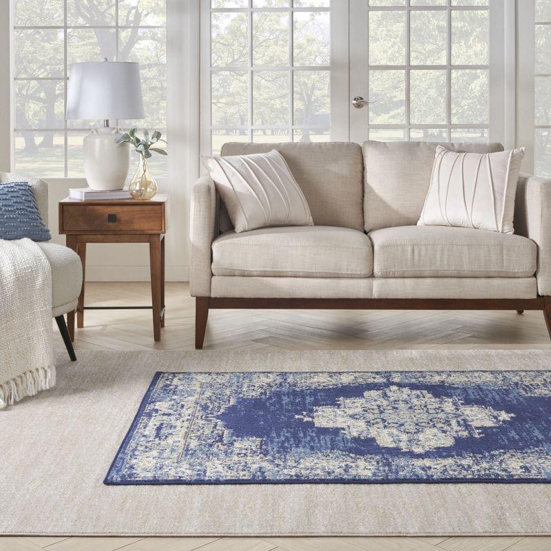 Charlton Home® Golter Grafix 5'3" X 7'3" Navy Blue Vintage Indoor Rug