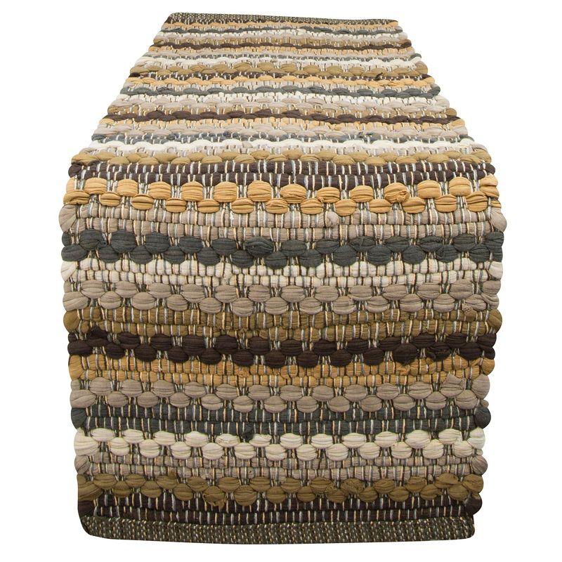 Mineral Stripe Chindi Cotton Table Runner in Earth Tones